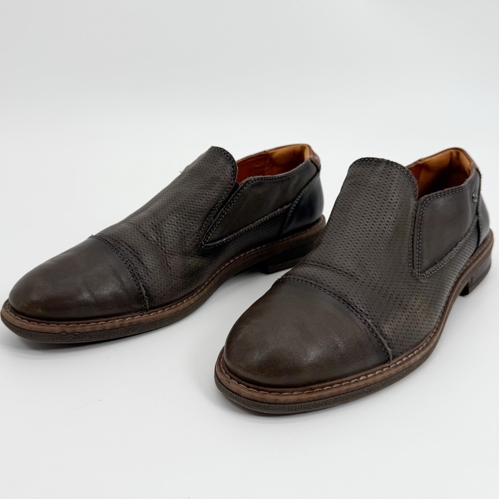 Pikolinos Mens Leather Loafers Shoes Brown Perforated Cap Toe Comfort Sz 42 US 9